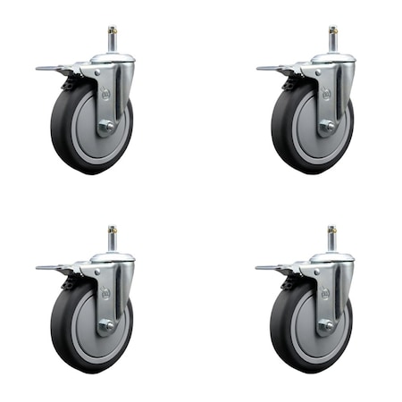Service Caster FG9T4200BLA FG9T4300BLA FG9T4400BLA Rubbermaid Mobile Shelf Replace Caster Set, 4PK RUB-SCC-GRTTL20S514-TPRB-716138-4